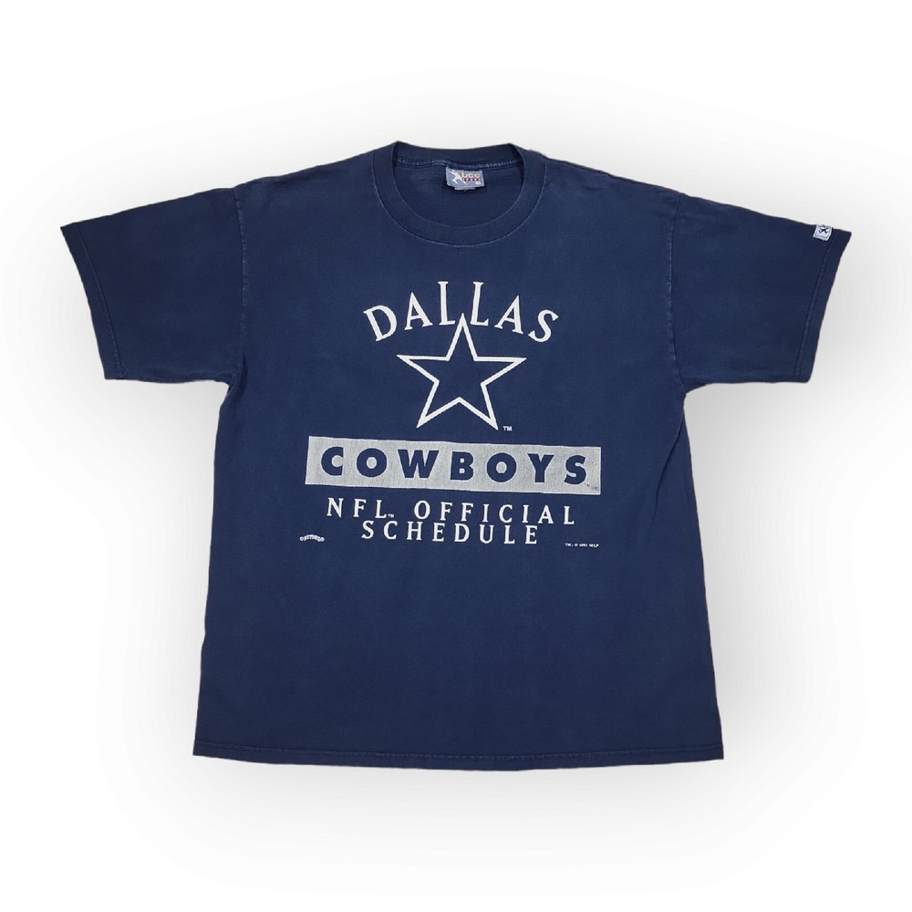 Vintage Nutmeg Mills 1995 Dallas Cowboys Official Schedule T Shirt Men's Size XL